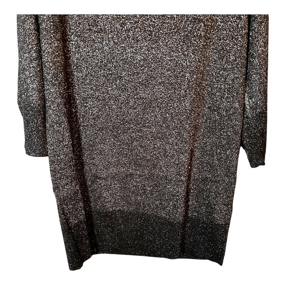 Cooper‎ St Black Metallic Alice Knit Dress Drop Shoulder Mock Turtleneck NWT - Picture 3 of 7